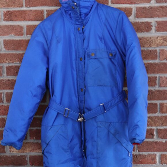 vintage eddie bauer snowsuit * snow suit * size large womens * euc * blue / red - Picture 2 of 11